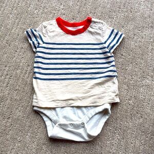 Baby Gap Striped Snap Double Body Onesie - 3-6 Month